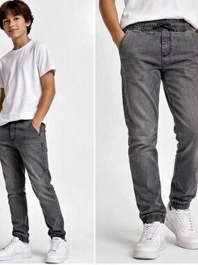 Denim Co. Jogger. Gray Denim Boys 13-14 YRS